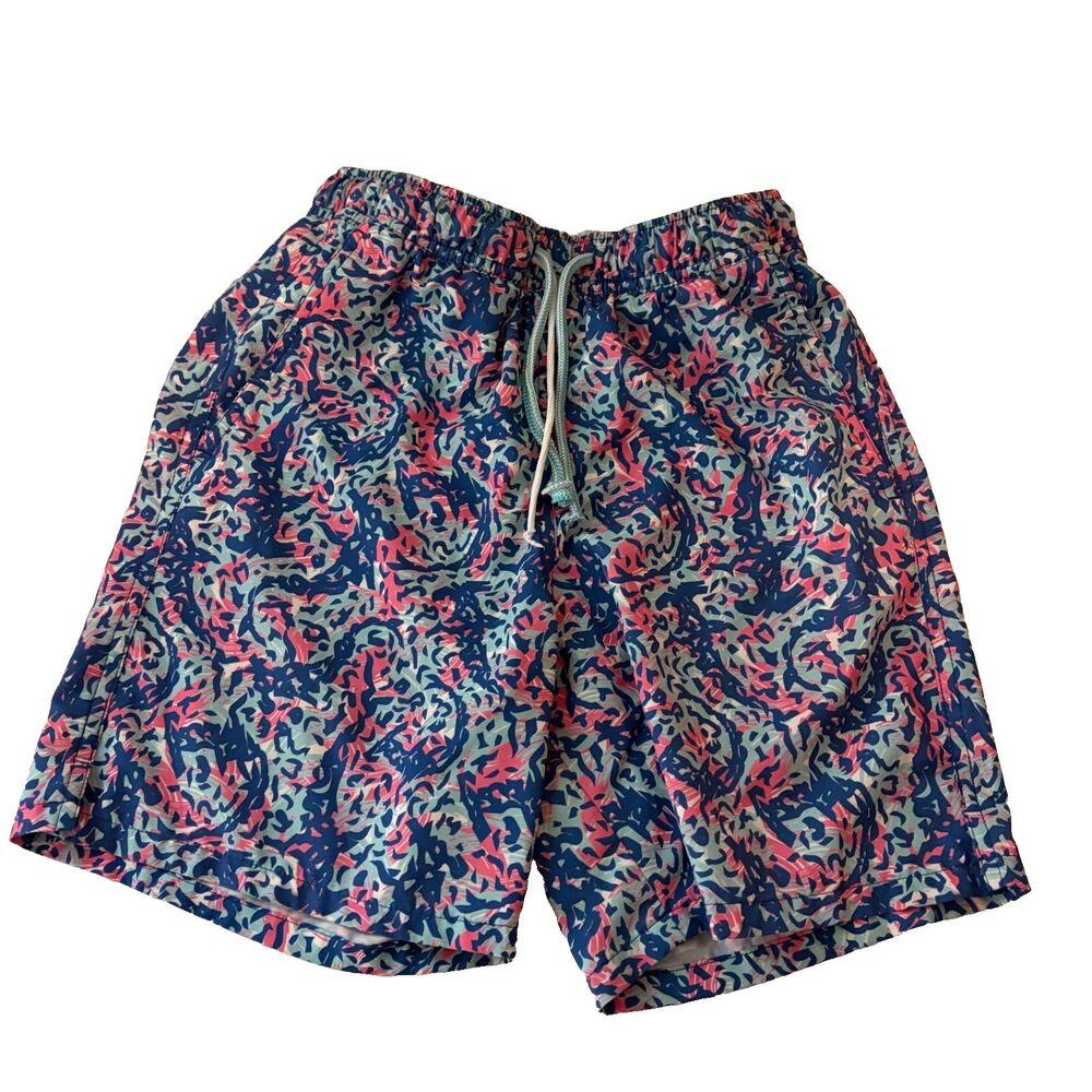 Peter Millar Swim Trunks Boy's Large Colorful Printed Shark Bathing Suit